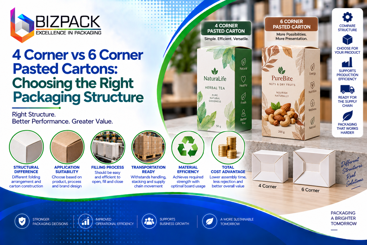 4 Corner vs 6 Corner Pasted Cartons: Choosing the Right Packaging Structure
